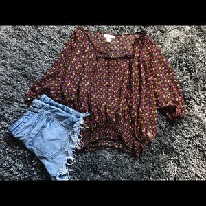 Boho floral shirt size L